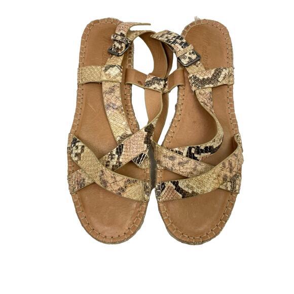 Madewell | Malia Espadrille Sandal in Snake Embossed Leather - Picture 2 of 10